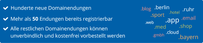 Neue Casinos Domainendungen